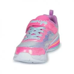 Chaussures Fille Baskets basses Skechers SWEETHEART LIGHTS Rose / Argenté -Baskets mode Soldes 22524584 500 C