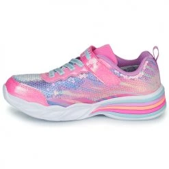 Chaussures Fille Baskets basses Skechers SWEETHEART LIGHTS Rose / Argenté -Baskets mode Soldes 22524584 500 D