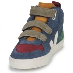 Chaussures Enfant Baskets montantes Veja SMALL V-10 MID Bleu / Vert / Rouge -Baskets mode Soldes 22546073 500 C