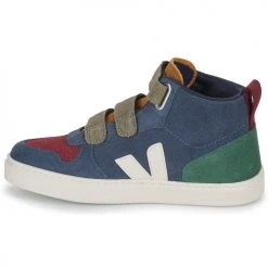 Chaussures Enfant Baskets montantes Veja SMALL V-10 MID Bleu / Vert / Rouge -Baskets mode Soldes 22546073 500 D