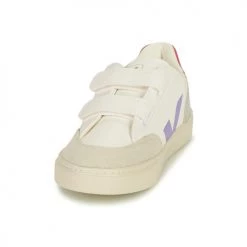 Chaussures Enfant Baskets basses Veja SMALL V-12 Blanc / Parme -Baskets mode Soldes 22546074 500 C