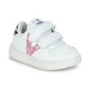 Chaussures Fille Baskets basses Victoria TIEMPO EFECTO PIEL & FAN Blanc / Rose