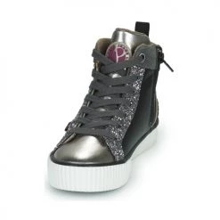 Chaussures Fille Baskets montantes Pepe jeans OTTIS PLATFORM GIRL GLIT Noir / Argenté -Baskets mode Soldes 22587875 500 C