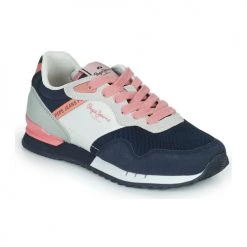 Chaussures Fille Baskets basses Pepe jeans LONDON ONE ON G Marine / Rose