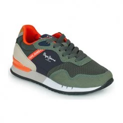 Chaussures Garçon Baskets basses Pepe jeans LONDON ONE BASIC B Kaki / Marine