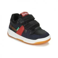 Chaussures Garçon Baskets basses Kickers KALIDO Marine / Rouge