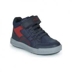 Chaussures Garçon Baskets montantes Geox J ARZACH BOY Marine / Rouge