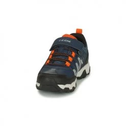Chaussures Garçon Baskets basses Geox J MAGNETAR BOY B ABX Bleu / Orange -Baskets mode Soldes 22608069 500 C