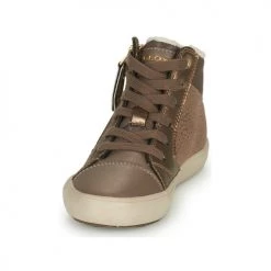 Chaussures Fille Baskets montantes Geox J GISLI GIRL Doré -Baskets mode Soldes 22608075 500 C