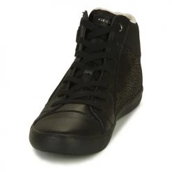 Chaussures Fille Baskets montantes Geox J GISLI GIRL Noir -Baskets mode Soldes 22608076 500 C