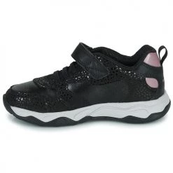 Chaussures Fille Baskets basses Geox J CALCO GIRL Noir / Rose -Baskets mode Soldes 22608090 500 D