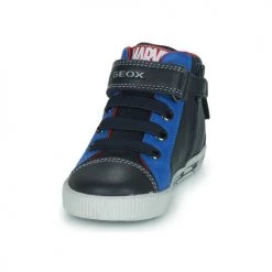 Chaussures Garçon Baskets montantes Geox B KILWI BOY C Bleu / Rouge -Baskets mode Soldes 22608094 500 C