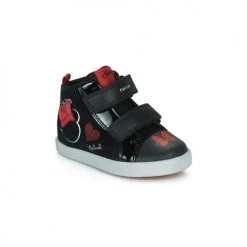 Chaussures Fille Baskets montantes Geox B KILWI GIRL D Noir / Rouge