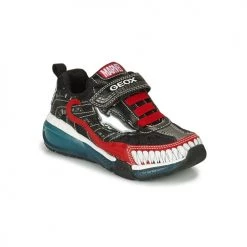 Chaussures Garçon Baskets basses Geox J BAYONYC BOY C Noir / Rouge