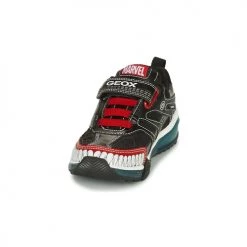 Chaussures Garçon Baskets basses Geox J BAYONYC BOY C Noir / Rouge -Baskets mode Soldes 22608111 500 C