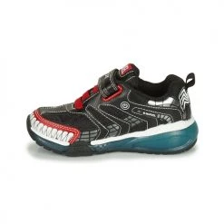 Chaussures Garçon Baskets basses Geox J BAYONYC BOY C Noir / Rouge -Baskets mode Soldes 22608111 500 D