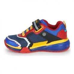 Chaussures Garçon Baskets basses Geox J BAYONYC BOY A Bleu / Rouge / Jaune -Baskets mode Soldes 22608114 500 D