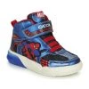 Chaussures Garçon Baskets montantes Geox J GRAYJAY BOY C Bleu / Rouge