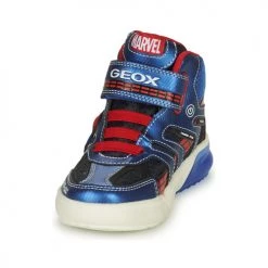 Chaussures Garçon Baskets montantes Geox J GRAYJAY BOY C Bleu / Rouge -Baskets mode Soldes 22608117 500 C