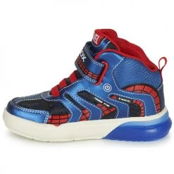 Chaussures Garçon Baskets montantes Geox J GRAYJAY BOY C Bleu / Rouge -Baskets mode Soldes 22608117 500 D