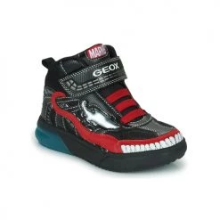 Chaussures Garçon Baskets montantes Geox J GRAYJAY BOY D Noir / Rouge