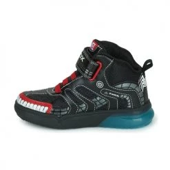 Chaussures Garçon Baskets montantes Geox J GRAYJAY BOY D Noir / Rouge -Baskets mode Soldes 22608119 500 D