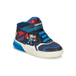 Chaussures Garçon Baskets montantes Geox J GRAYJAY BOY B Bleu / Rouge