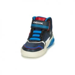 Chaussures Garçon Baskets montantes Geox J GRAYJAY BOY B Bleu / Rouge -Baskets mode Soldes 22608120 500 C