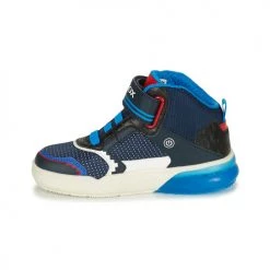 Chaussures Garçon Baskets montantes Geox J GRAYJAY BOY B Bleu / Rouge -Baskets mode Soldes 22608120 500 D