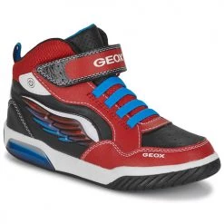 Chaussures Garçon Baskets montantes Geox J INEK BOY D Rouge / Bleu