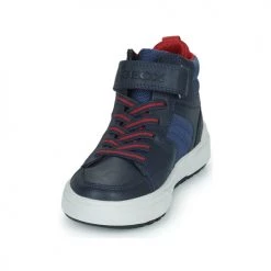 Chaussures Garçon Baskets montantes Geox J WEEMBLE BOY A Marine / Rouge -Baskets mode Soldes 22608134 500 C