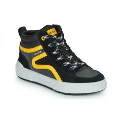 Chaussures Garçon Baskets montantes Geox J WEEMBLE BOY B Noir / Gris / Jaune