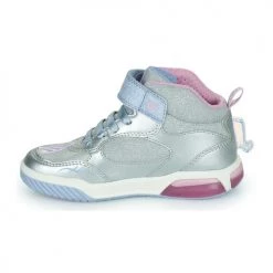Chaussures Fille Baskets montantes Geox J INEK GIRL A Argenté / Rose -Baskets mode Soldes 22608145 500 D