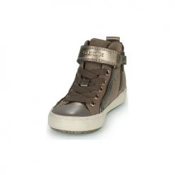 Chaussures Fille Baskets montantes Geox J KALISPERA GIRL I Beige / Doré -Baskets mode Soldes 22608147 500 C
