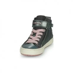 Chaussures Fille Baskets montantes Geox J KALISPERA GIRL M Gris / Rose -Baskets mode Soldes 22608150 500 C