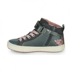 Chaussures Fille Baskets montantes Geox J KALISPERA GIRL M Gris / Rose -Baskets mode Soldes 22608150 500 D