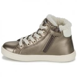 Chaussures Fille Baskets montantes Geox J KATHE GIRL D Doré -Baskets mode Soldes 22608154 500 D