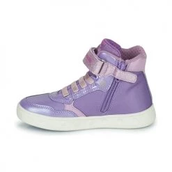 Chaussures Fille Baskets montantes Geox J SKYLIN GIRL G Violet -Baskets mode Soldes 22608156 500 D