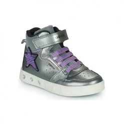 Chaussures Fille Baskets montantes Geox J SKYLIN GIRL A Violet