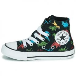Chaussures Enfant Baskets montantes Converse Chuck Taylor All Star 1V Dinosaurs Hi Noir / Multicolore -Baskets mode Soldes 22674646 500 D