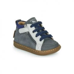 Chaussures Garçon Baskets montantes Shoo Pom BOUBA BI ZIP Bleu / Blanc