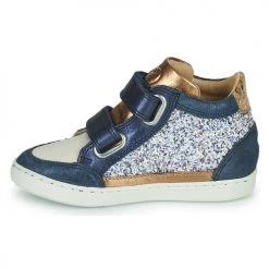 Chaussures Fille Baskets montantes Shoo Pom PLAY EASY CO Marine / Argenté / Doré -Baskets mode Soldes 22869572 500 D