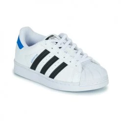 Chaussures Enfant Baskets basses adidas Originals SUPERSTAR C Blanc / Noir / Bleu