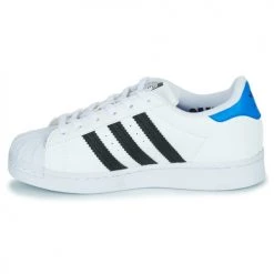 Chaussures Enfant Baskets basses adidas Originals SUPERSTAR C Blanc / Noir / Bleu -Baskets mode Soldes 22969687 500 D