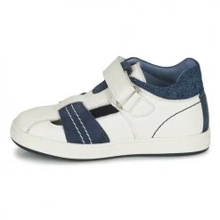 Chaussures Garçon Baskets montantes Geox B BIGLIA B. A - NAPPA+SCAM. Blanc / Marine -Baskets mode Soldes 23075361 500 D