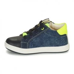 Chaussures Garçon Baskets basses Geox B BIGLIA B. B - NAPPA+DENIM SL Marine -Baskets mode Soldes 23075362 500 D