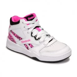 Chaussures Fille Baskets montantes Reebok Classic BB4500 COURT Blanc / Rose Léopard