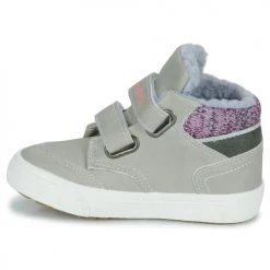 Chaussures Fille Baskets montantes Kangaroos KAVU PRIMO Gris / Rose -Baskets mode Soldes 23456093 500 D
