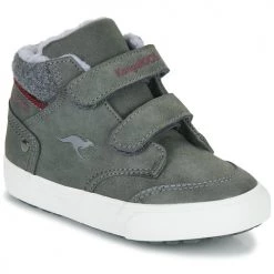 Chaussures Garçon Baskets montantes Kangaroos KAVU PRIMO Gris / Rouge