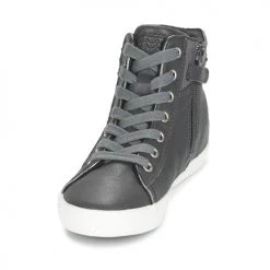 Chaussures Fille Baskets montantes Geox KIWI GIRL Gris -Baskets mode Soldes 3772823 500 C